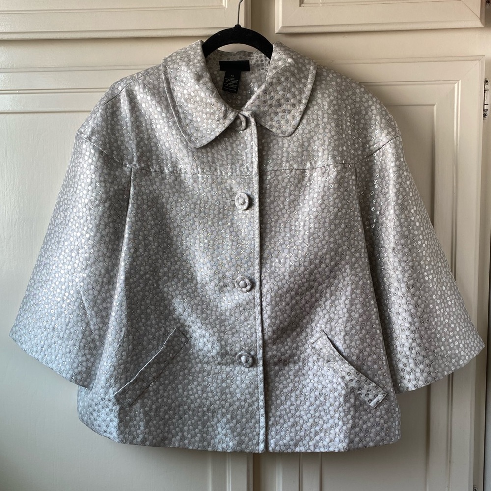 Lane Bryant Boxy Button Silver Sparkle Peacoat, size 16